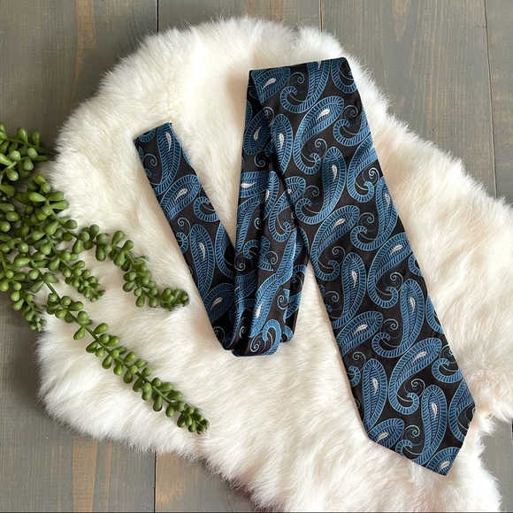 Ted Baker Other - Ted Baker Tie Necktie Paisley Patterned Blue Black